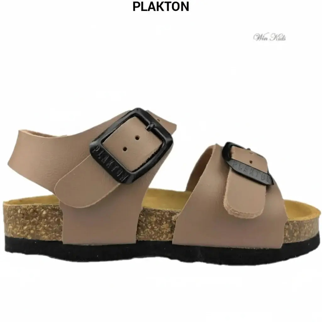 Sandalias PLAKTON Beige Niño y Niña | Piel Memory Cushion Tallas 24-35