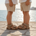 Sandalias Primeros Pasos PLAKTON Velcro Beige Piel Unisex Tallas 19-24