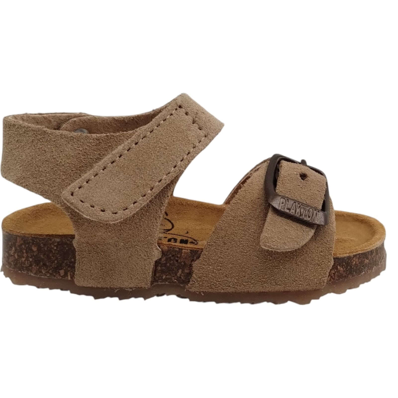 Sandalias Primeros Pasos PLAKTON Velcro Beige Piel Unisex Tallas 19-24