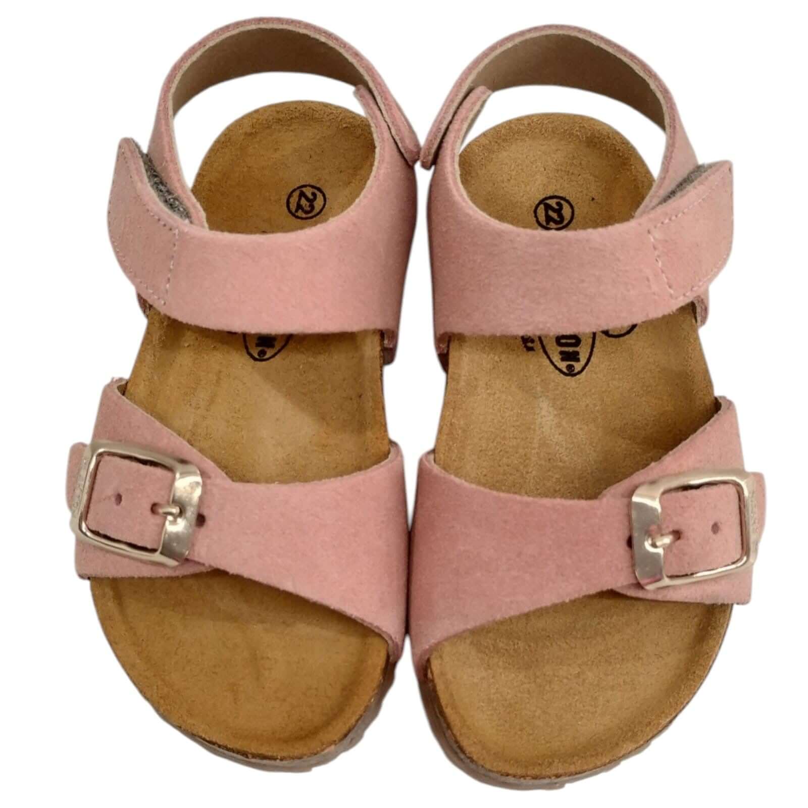 Sandalias Primeros Pasos Niña PLAKTON Velcro Rosa Piel Tallas 19-24