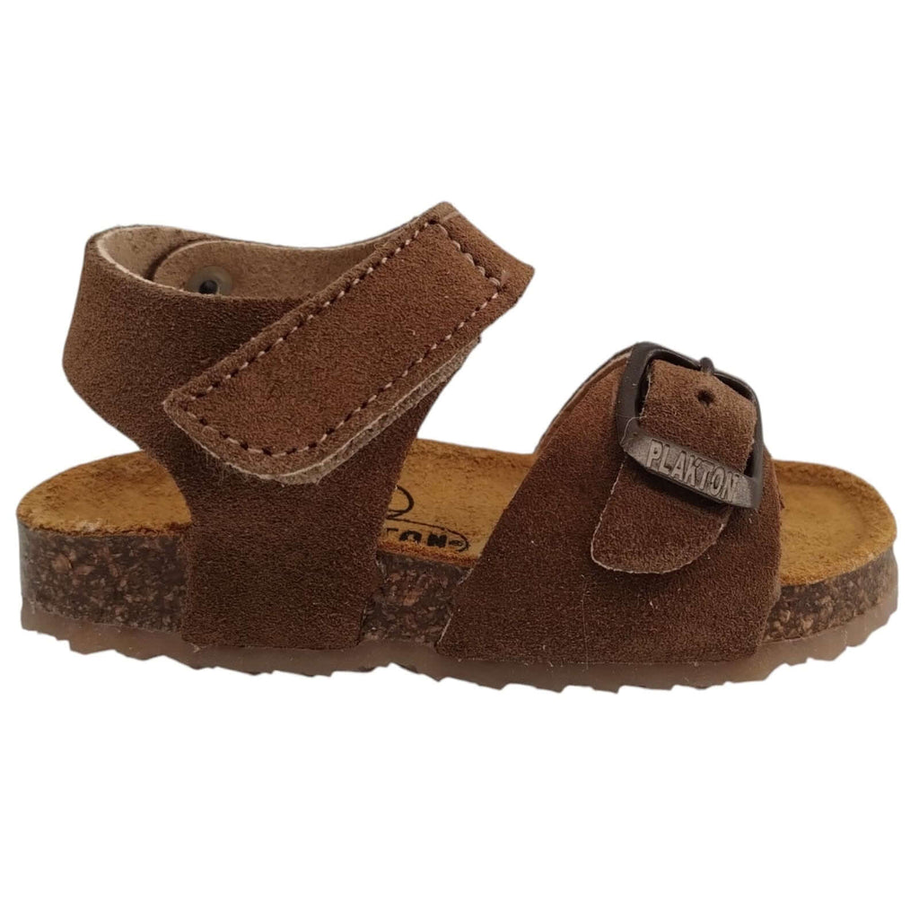 Sandalias Primeros Pasos Niño y Niña PLAKTON Velcro Visón Piel Unisex Tallas 19-24