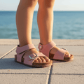 Sandalias Primeros Pasos Niña PLAKTON Velcro Rosa Piel Tallas 19-24