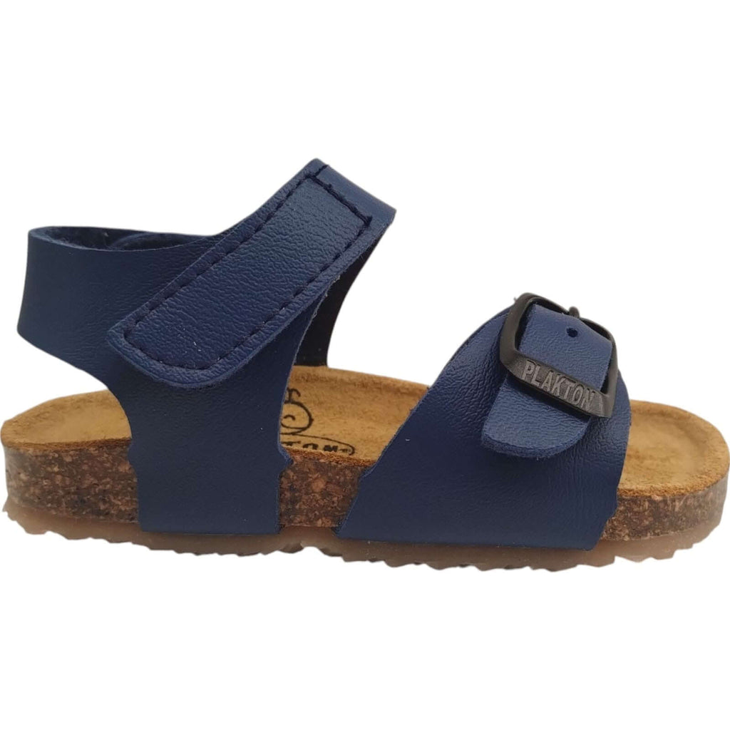 Sandalias Niño y Niña Plakton Azul Velcro Corcho Anatómico Flexible Tallas 19-24