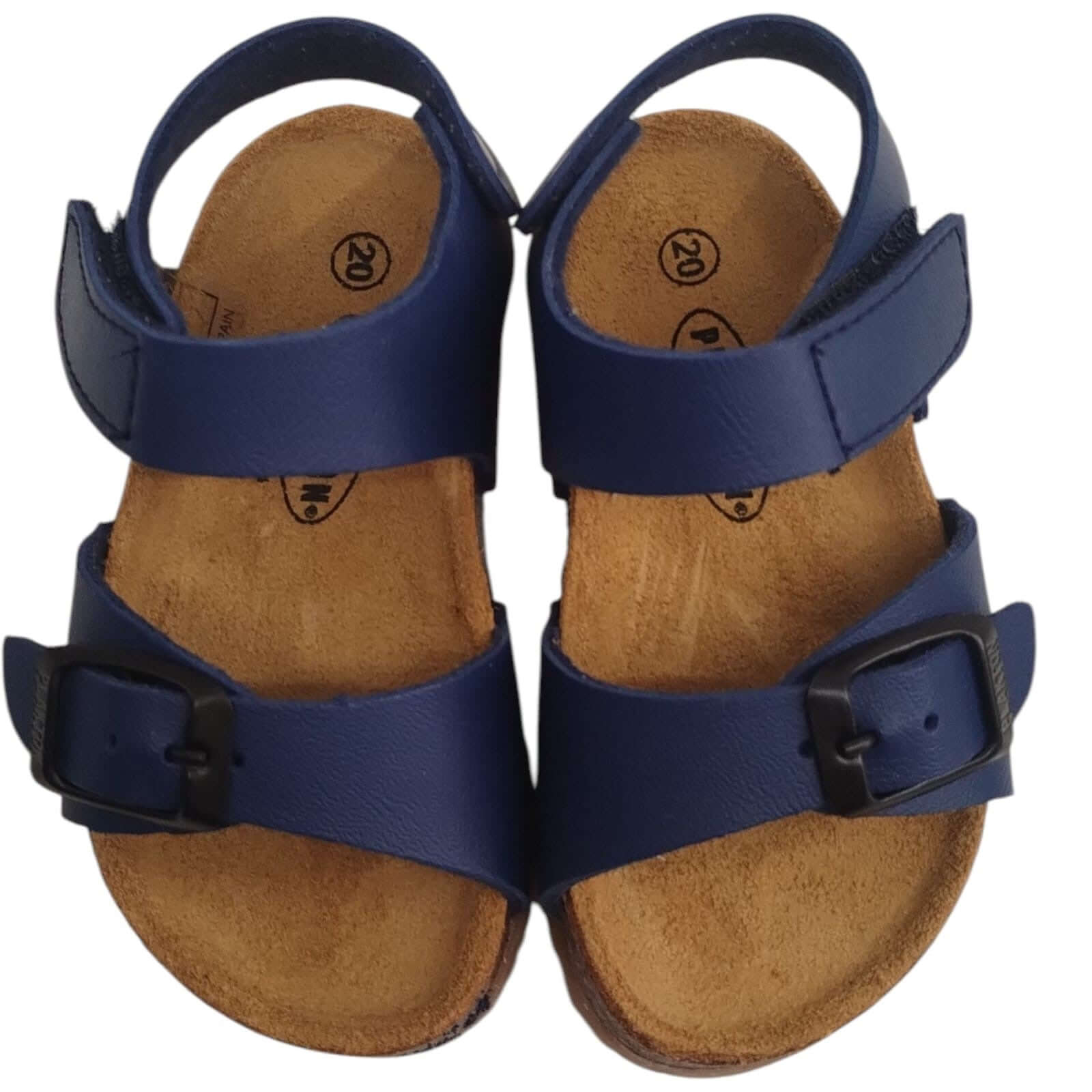 Sandalias Niño y Niña Plakton Azul Velcro Corcho Anatómico Flexible Tallas 19-24
