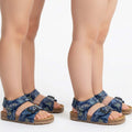 Sandalias PLAKTON Primeros Pasos Azul Estampado Dinosaurios Velcro y Hebilla Tallas 19-24