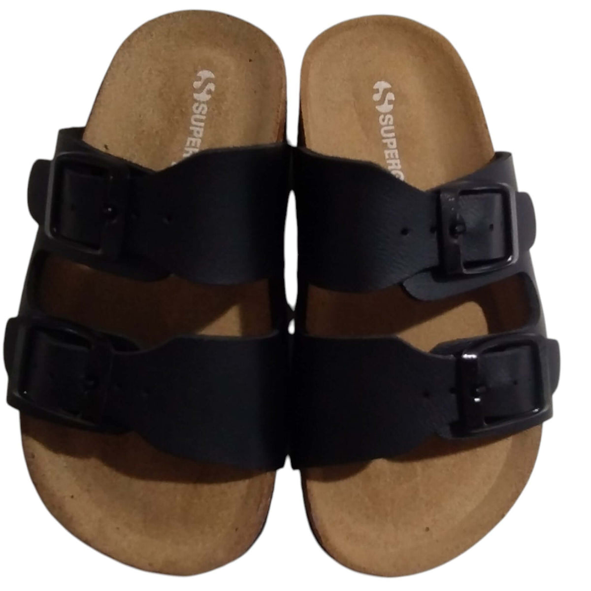 Sandalias SUPERGA Negro Modelo Chancla Made in Italy Tallas 24-35