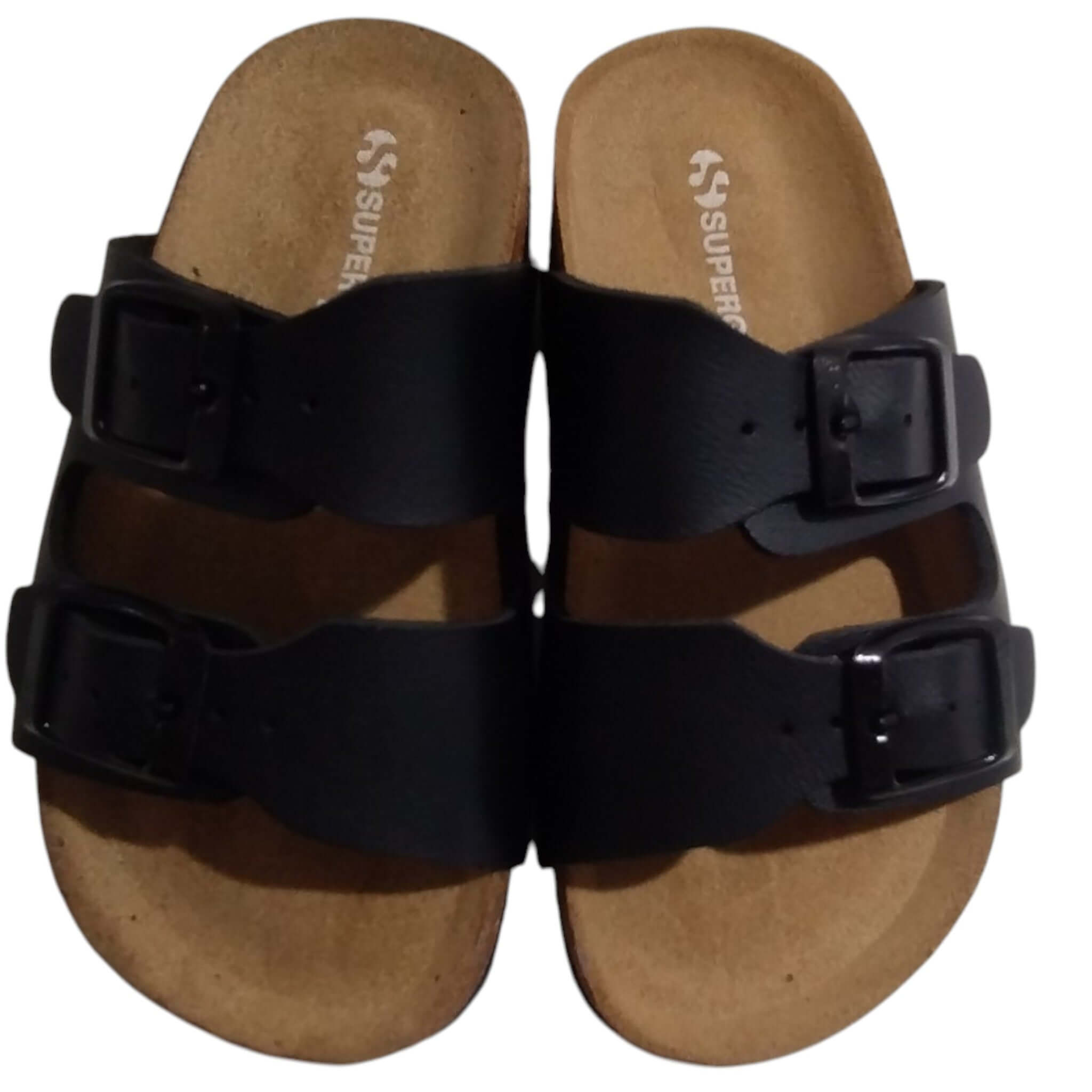 Sandalias SUPERGA Negro Modelo Chancla Made in Italy Tallas 24-35