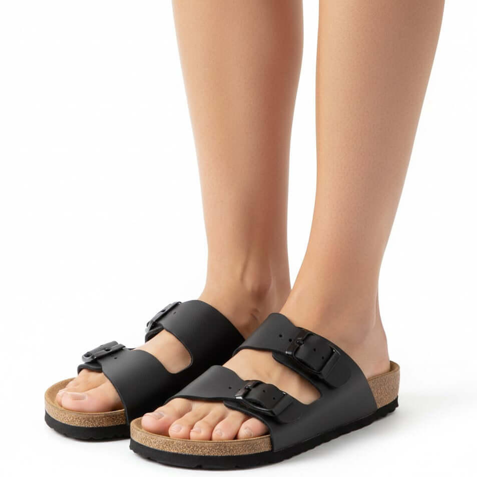 Sandalias SUPERGA Negro Modelo Chancla Made in Italy Tallas 24-35