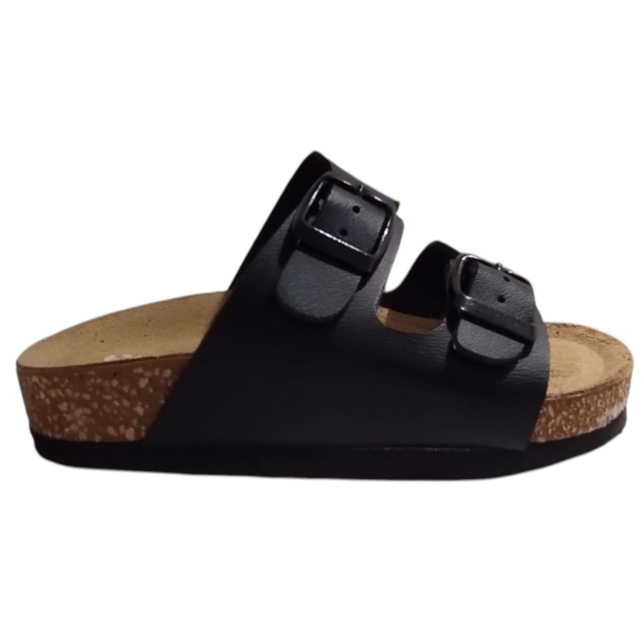 Sandalias SUPERGA Negro Modelo Chancla Made in Italy Tallas 24-35