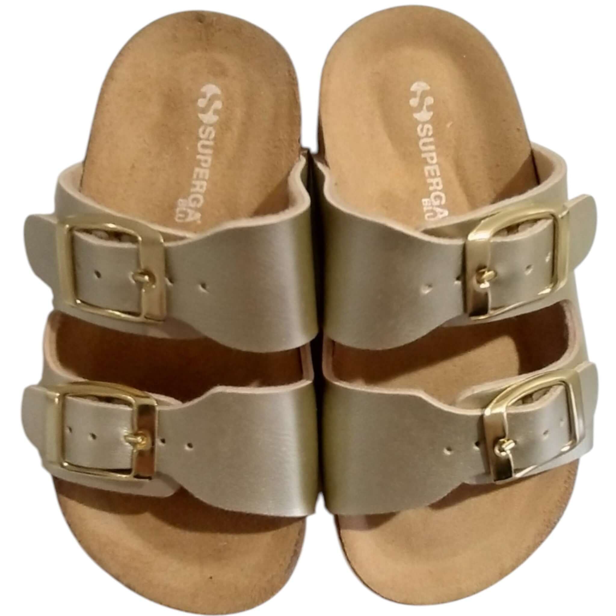 Sandalias SUPERGA Dorado Modelo Chancla Made in Italy Tallas 24-35
