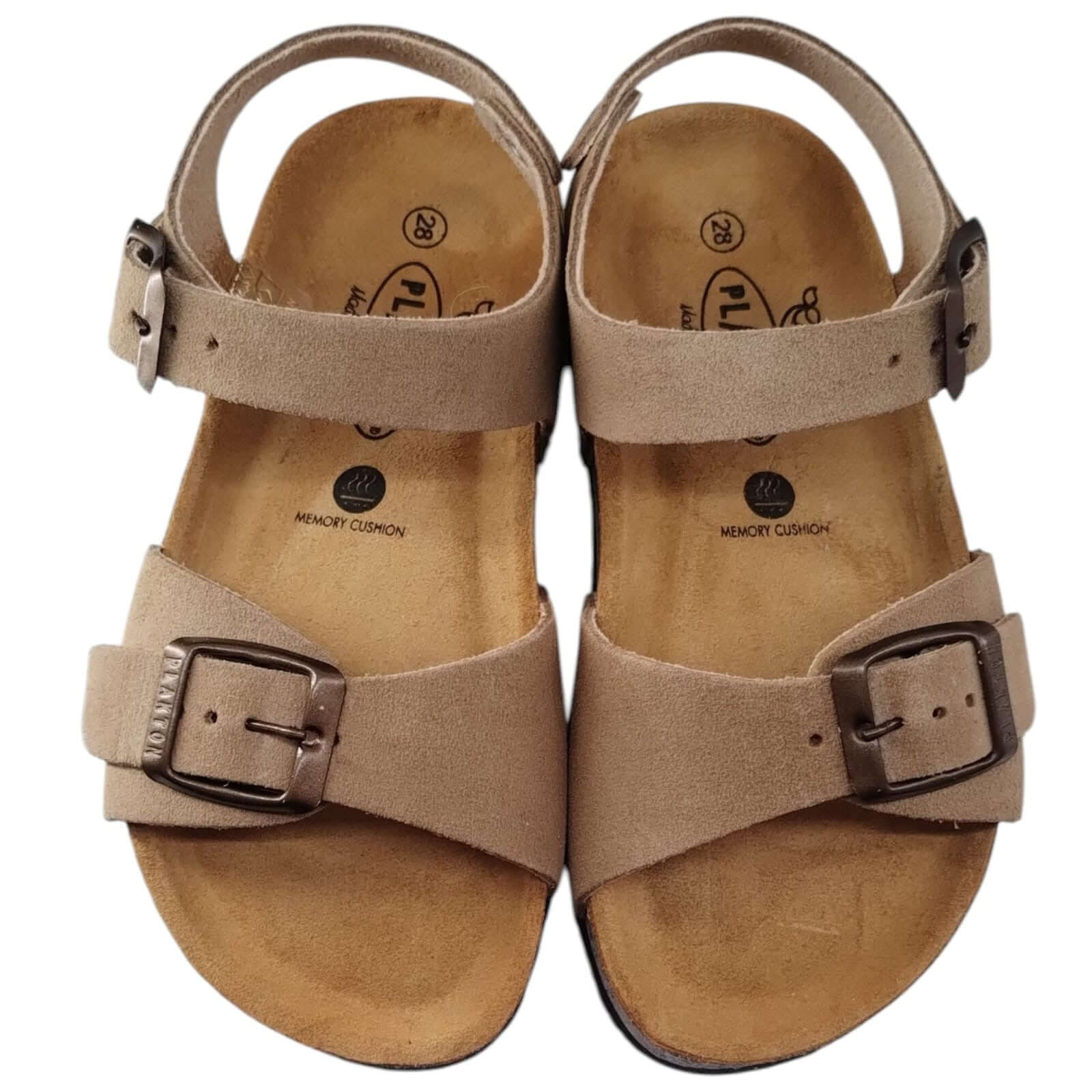 Sandalias Niño Niña Plakton Beige | Hebilla Piel Genuina Antideslizante | Tallas 24-35