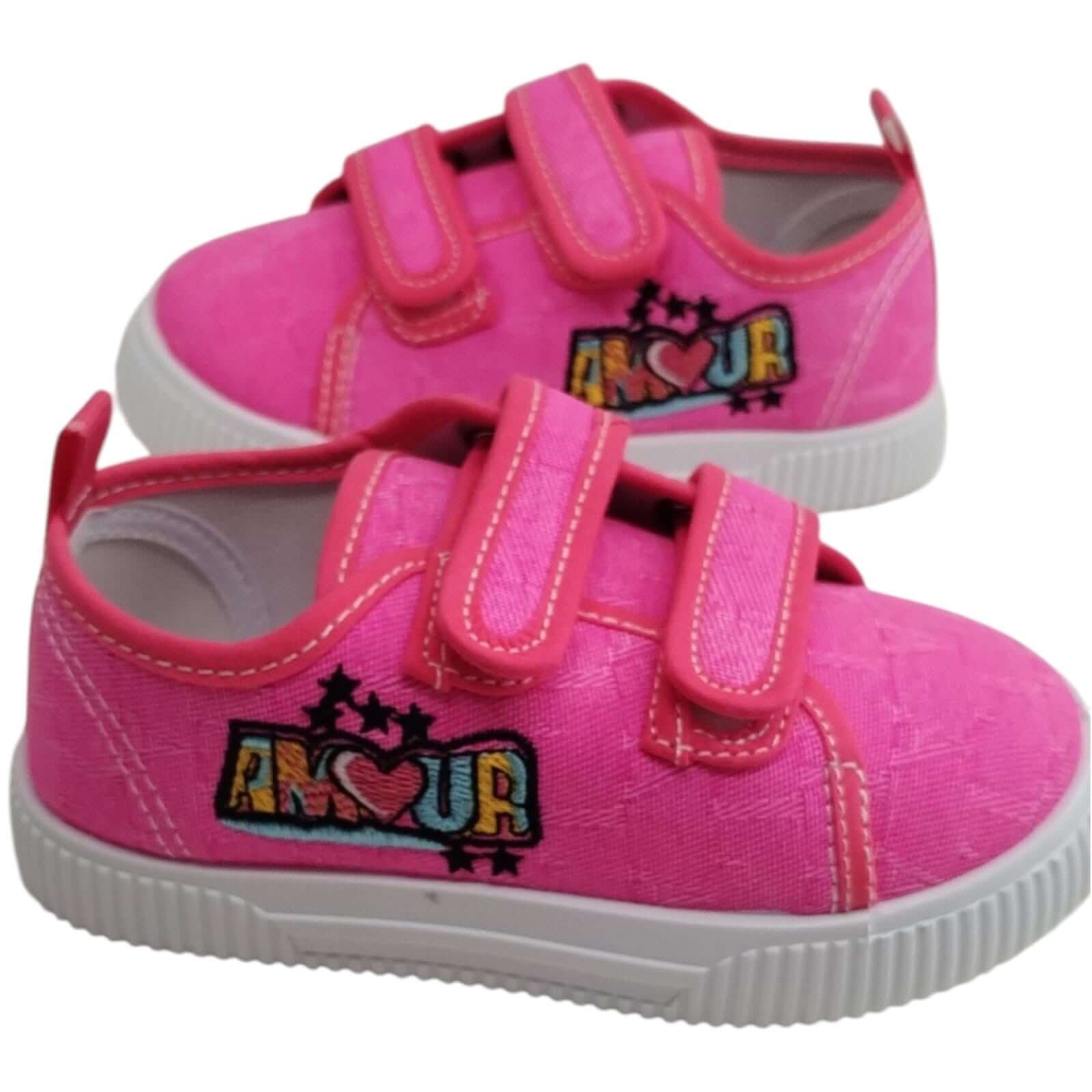 Zapatillas SUPERGA Niña Lona Fucsia con Velcro Tallas 25-30