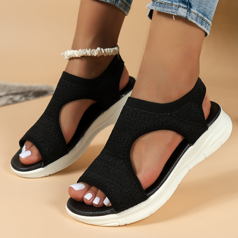 Sandalias de Verano Cómodas, Transpirables, Planas y con Punta Abierta para Mujer