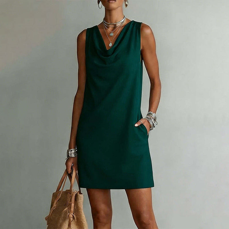 Elegante Vestido Talavera Fit con Escote Cowl